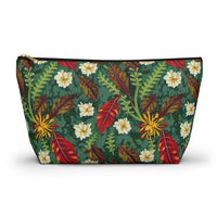 Autumn Bloom Harmony T-bottom Accessory Pouch – Elegant Botanical Print Organizer for Everyday Essentials