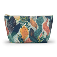 Tropical Twilight Elegance T-bottom Accessory Pouch – Chic Botanical Print Organizer for Everyday Use