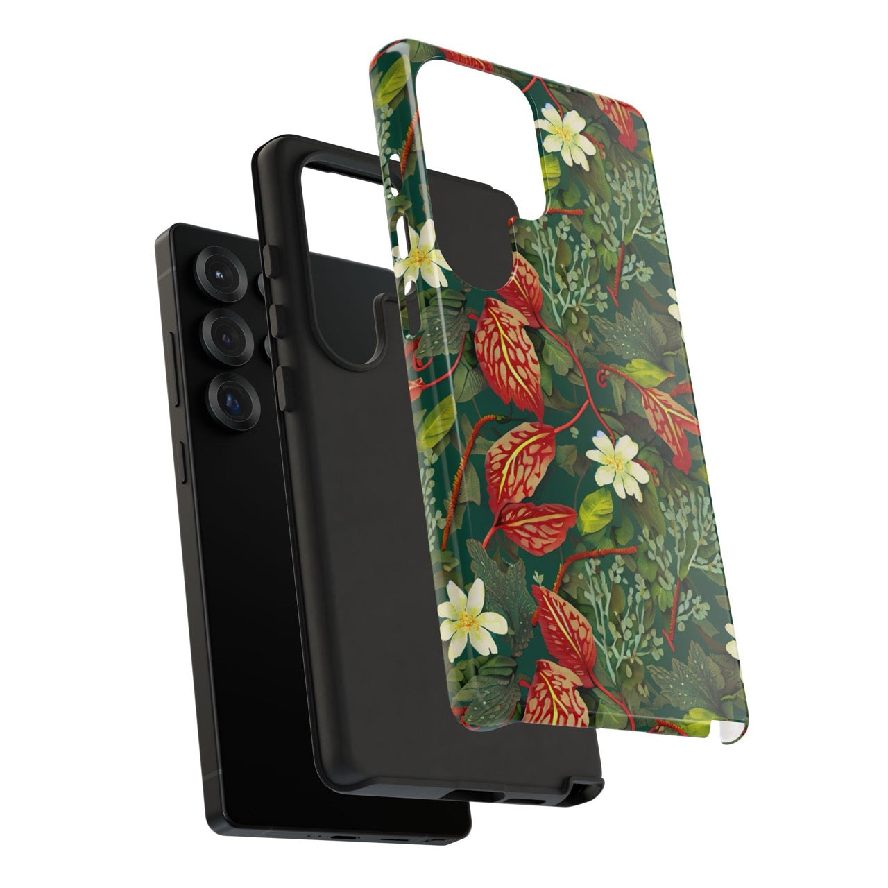 Emerald Crimson Garden Samsung Galaxy Tough Case – Dual-Layer Floral Protection