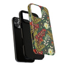 Crimson Flora Symphony iPhone Tough Case – Dual-Layer Floral Protection