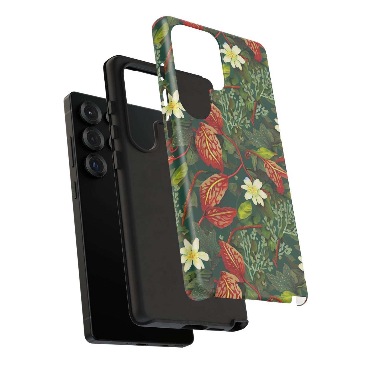 Emerald Crimson Garden Samsung Galaxy Tough Case – Dual-Layer Floral Protection