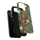 Emerald Crimson Garden iPhone Tough Case – Bold, Dual-Layer Floral Protection