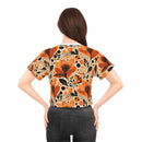 Sunlit Blooms Symphony Crop Tee – Radiant Floral Print Top for Effortless Chic