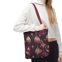 Regal Rose Elegance Tote Bag – Luxe Floral Swirls for a Sophisticated Touch