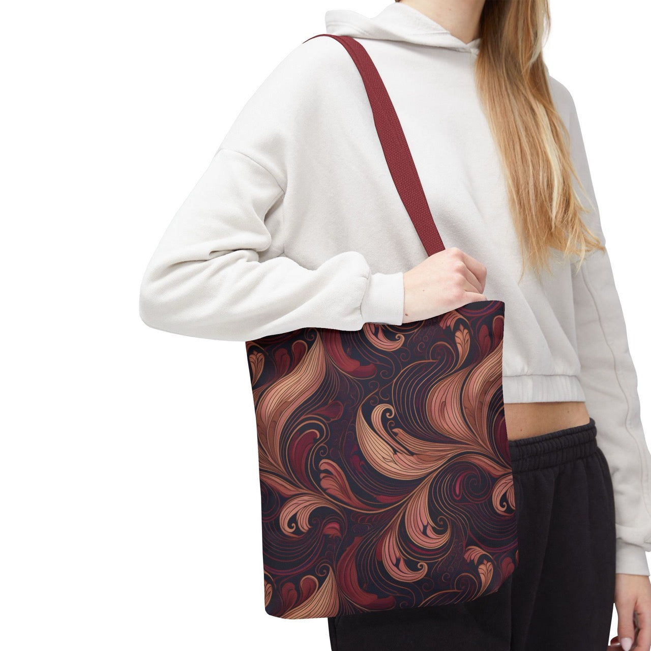 Velvet Flow Harmony Tote Bag – Elegant Swirls for Everyday Sophistication