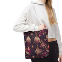 Regal Rose Elegance Tote Bag – Luxe Floral Swirls for a Sophisticated Touch
