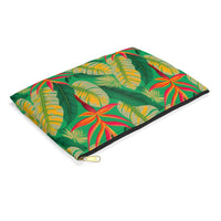 Golden Jungle Paradise Accessory Pouch – Exotic Tropical Foliage Organizer for Everyday Use