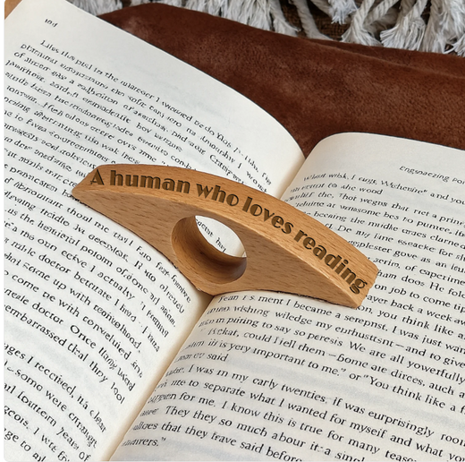 Wood book page holder