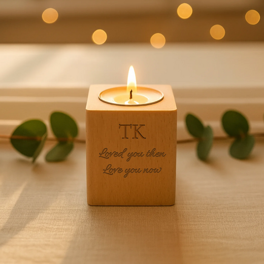 Wooden candle holder