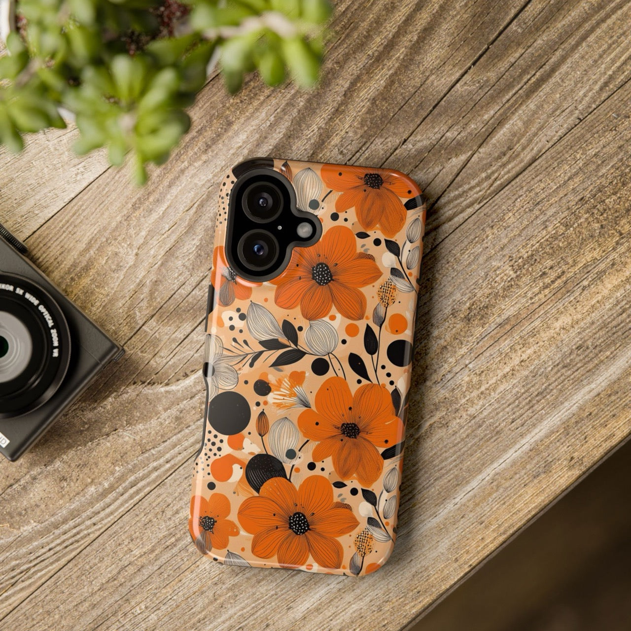 Autumn Glow Blossoms iPhone Magnetic Tough Cases – Robust Protection, Impact Resistant & MagSafe® Compatible