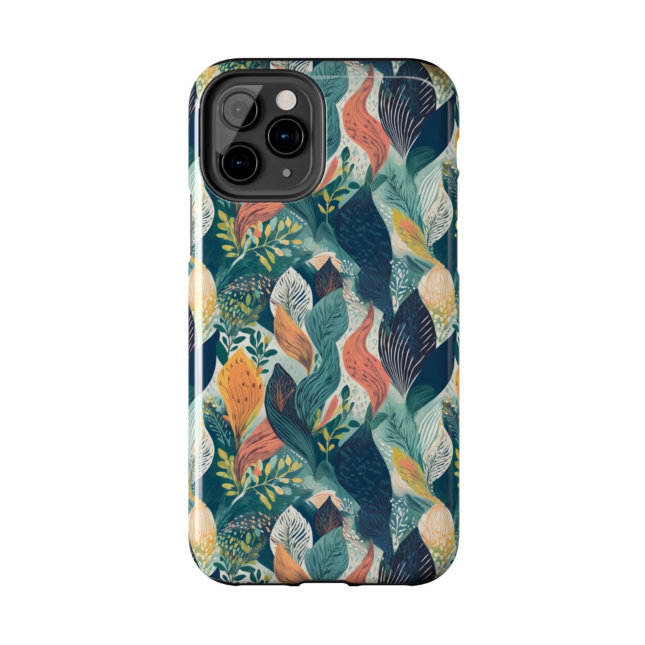 Tropical Twilight Elegance iPhone Tough Phone Cases – Superior Protection, Shock Dispersion & Wireless Charging Compatible