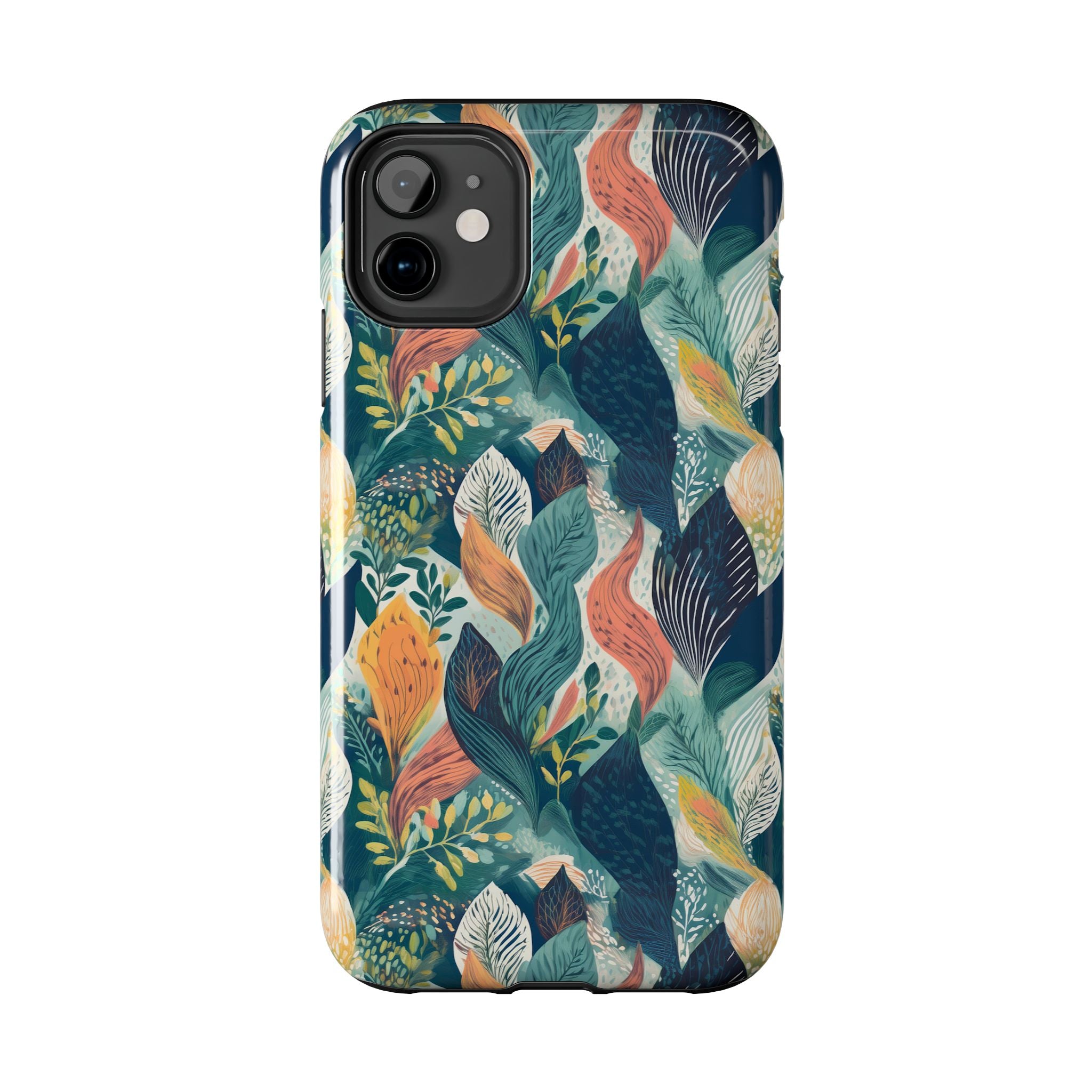Tropical Twilight Elegance iPhone Tough Phone Cases – Superior Protection, Shock Dispersion & Wireless Charging Compatible