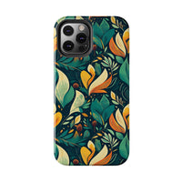 Vibrant Harmony Leaves iPhone Tough Phone Cases – Superior Protection, Shock Dispersion & Wireless Charging Compatible