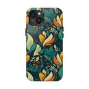 Vibrant Harmony Leaves iPhone Tough Phone Cases – Superior Protection, Shock Dispersion & Wireless Charging Compatible
