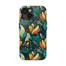 Vibrant Harmony Leaves iPhone Tough Phone Cases – Superior Protection, Shock Dispersion & Wireless Charging Compatible