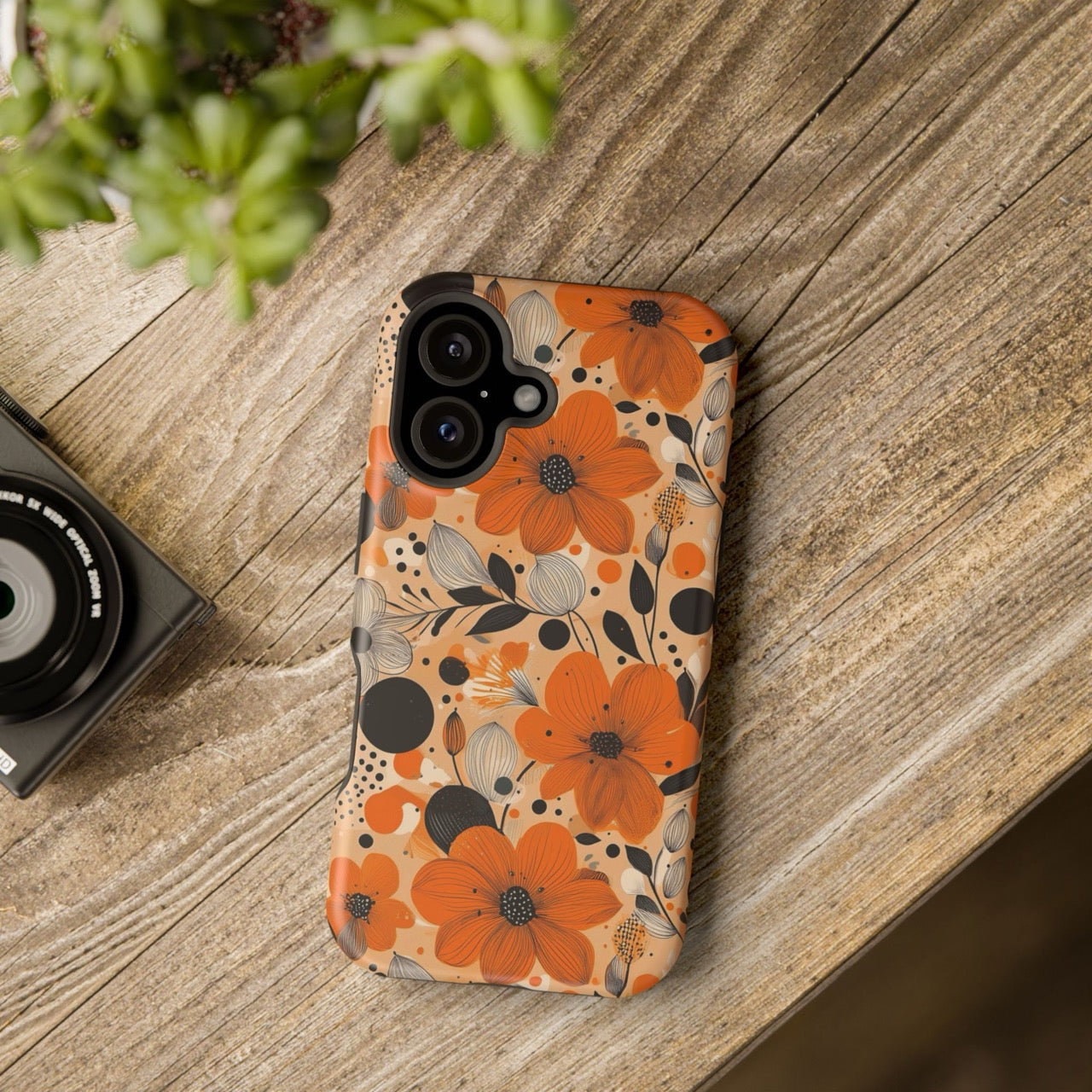Autumn Glow Blossoms iPhone Magnetic Tough Cases – Robust Protection, Impact Resistant & MagSafe® Compatible